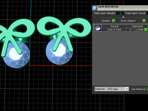 BOW STUD EARRING 3D PRINTABLE MODEL 3D Print Model