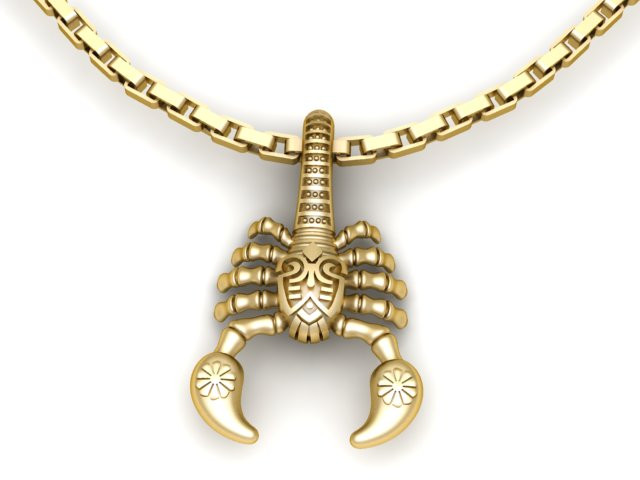 Hip Hop Men Fashion Scorpio Pendant 3d Printable Model 3D Принт Модель .c4d .max .obj .3ds .fbx .stl .blend 