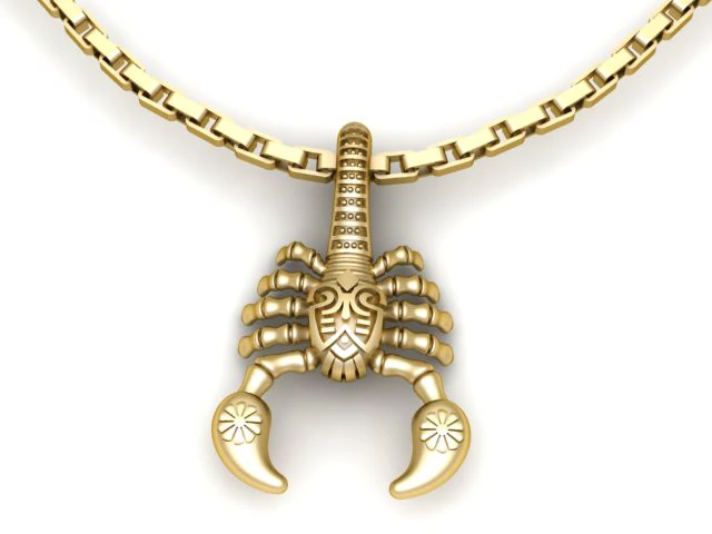 Hip Hop Men Fashion Scorpio Pendant 3d Printable Model 3D Print Model .c4d .max .obj .3ds .fbx .stl .blend 