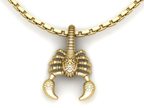 Hip Hop Men Fashion Scorpio Pendant 3d Printable Model 3D Print Model