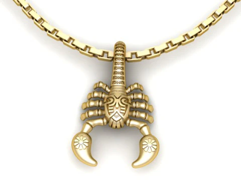 ヒップホップ男性ファッション蠍座ペンダント 3D 印刷可能モデル 3Dプリントモデル