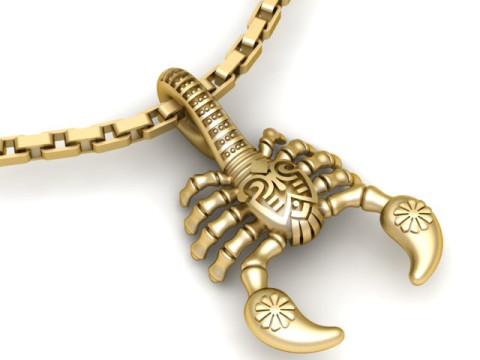 Hip Hop Men Fashion Scorpio Pendant 3d Printable Model 3D Принт Модель
