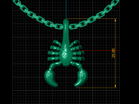 Hip Hop Men Fashion Scorpio Pendant 3d Printable Model 3D Принт Модель