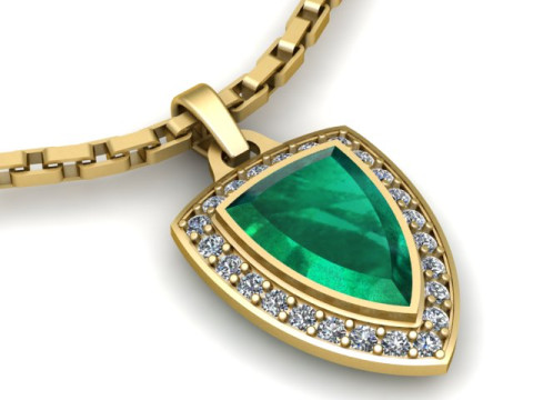 EMERALD PENDANT 3D PRINTABLE MODEL Modèles 3D en vedette