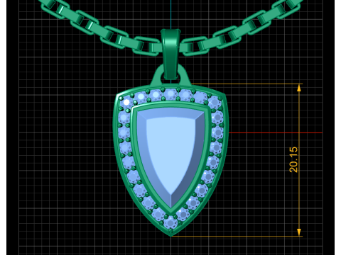 EMERALD PENDANT 3D PRINTABLE MODEL Modèles 3D en vedette