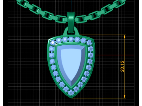 EMERALD PENDANT 3D PRINTABLE MODEL 3D Print Model