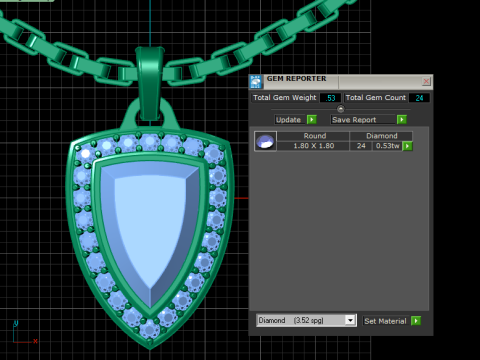 EMERALD PENDANT 3D PRINTABLE MODEL Modèles 3D en vedette