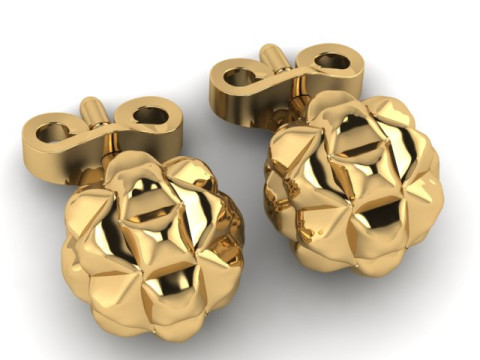 FASHION GOLD EARRINGS 3D PRINTABLE MODEL 3D Baskı Modeli