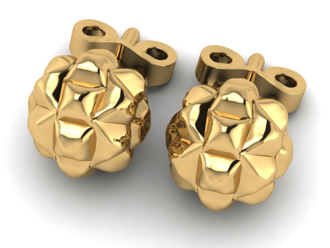FASHION GOLD EARRINGS 3D PRINTABLE MODEL Modello di stampa 3D