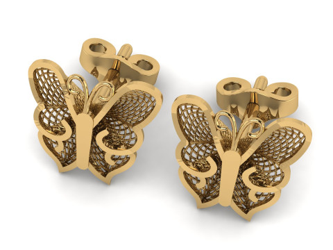 Fashion Butterfly Women Earrings 3d Printable Model 3Dプリントモデル