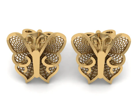 Fashion Butterfly Women Earrings 3d Printable Model 3D Print Model