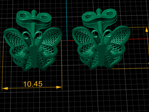 Fashion Butterfly Women Earrings 3d Printable Model 3D-Druckmodell