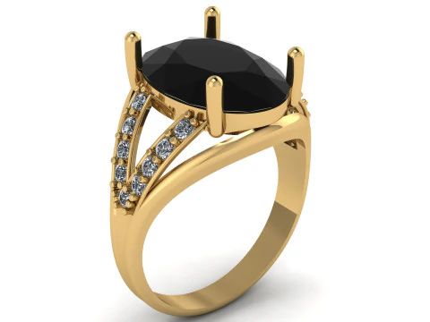 メンズファッションダイヤモンドリング3D印刷可能モデル 3Dプリントモデル