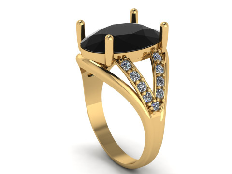 MENS FASHION DIMOND RING 3D PRINTABLE MODEL Model Cetak 3D