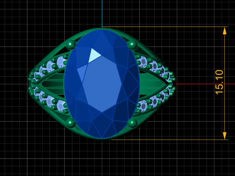MENS FASHION DIMOND RING 3D PRINTABLE MODEL Model Cetak 3D