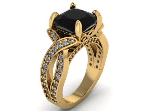 高級メンズファッションダイヤモンドリング3D印刷可能モデル 3Dプリントモデル