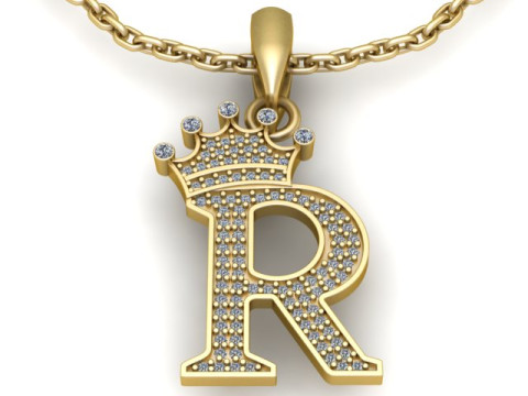 APHABET R PENDANT 3D PRINTABLE MODEL 3D-Druckmodell