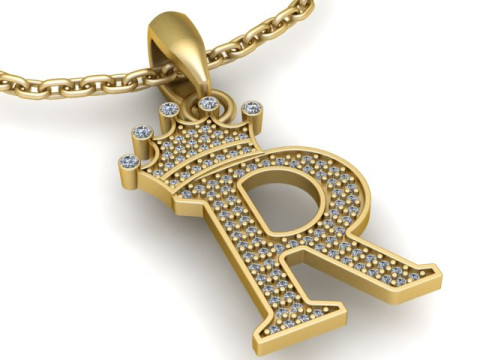 APHABET R PENDANT 3D PRINTABLE MODEL 3D प्रिंट मॉडल