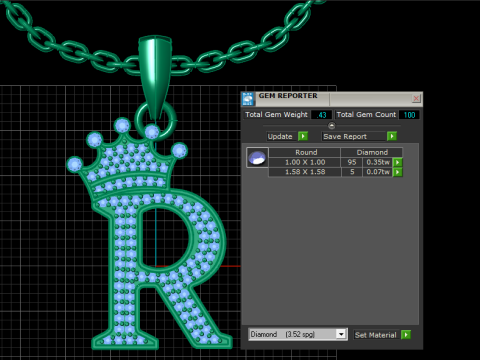 APHABET R PENDANT 3D PRINTABLE MODEL 3D प्रिंट मॉडल