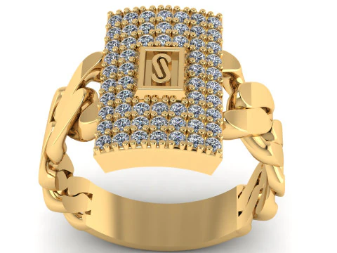 モナコ チェーン エンゲージメント リング 3D 印刷可能モデル 3Dプリントモデル