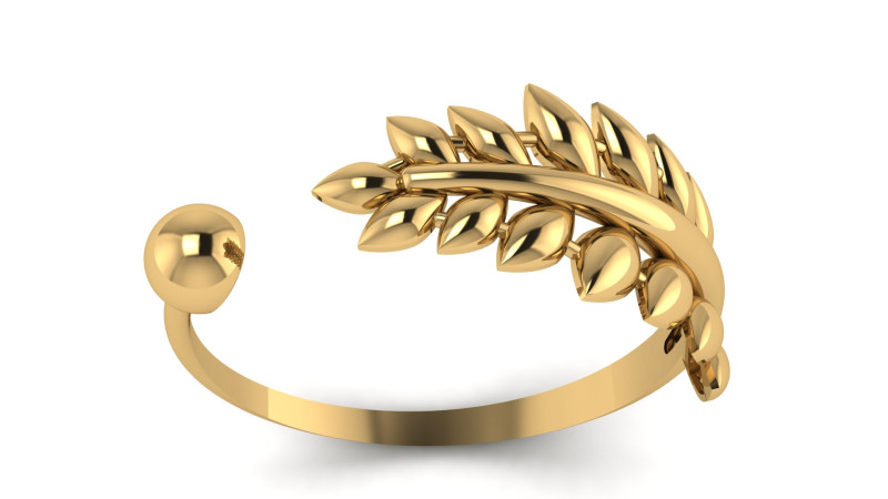 TWIRL LEAF STYLE RING FOR WOMEN FASHION 3D PRINTABLE MODEL Modelo de impresión 3D .c4d .max .obj .3ds .fbx .stl .blend 