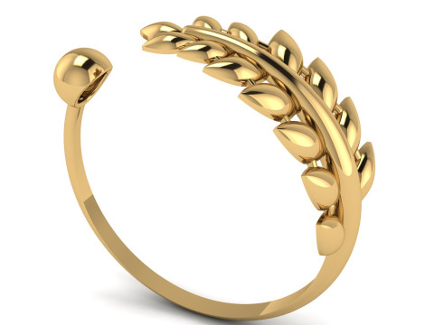 TWIRL LEAF STYLE RING FOR WOMEN FASHION 3D PRINTABLE MODEL Modelo de impresión 3D