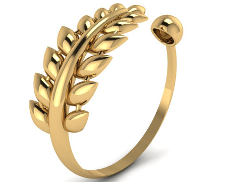 TWIRL LEAF STYLE RING FOR WOMEN FASHION 3D PRINTABLE MODEL Modelo de impresión 3D