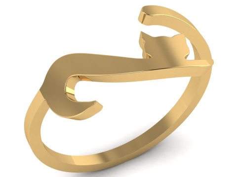 SOLITAIRE CAT RING 3D PRINTABLE MODEL 3D Print Model