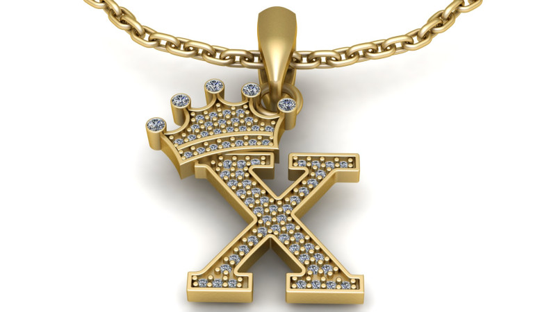 ALPHABET X DIMOND PENDANT 3D PRINTABLE MODEL 3D Принт Модель .c4d .max .obj .3ds .fbx .stl .blend