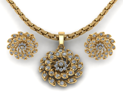 FLOWER DIMOND PENDANT 3D PRINTABLE MODEL 3D Print Model
