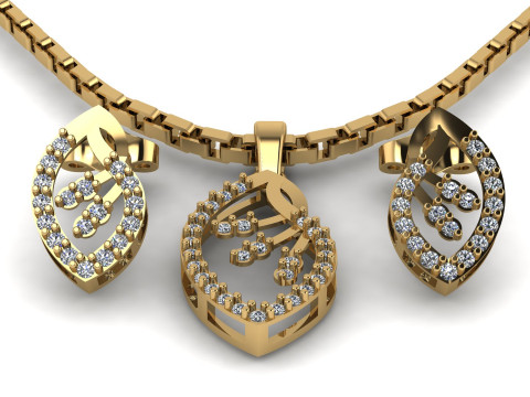FASHION GOLD DIMOND PENDANT 3D PRINTABLE MODEL 3D Print Model