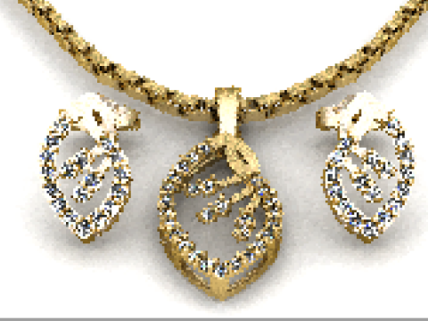 时尚黄金钻石吊坠 3D 打印模型 3D 打印模型