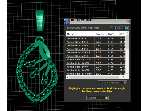 时尚黄金钻石吊坠 3D 打印模型 3D 打印模型