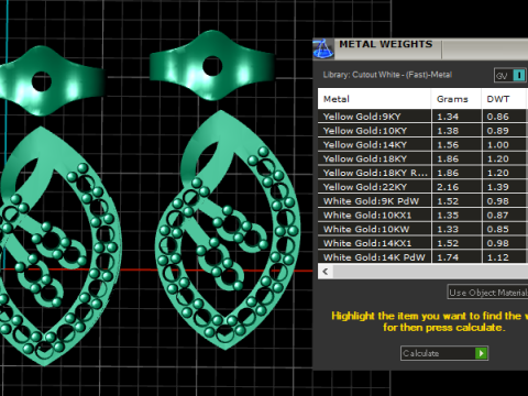 时尚黄金钻石吊坠 3D 打印模型 3D 打印模型