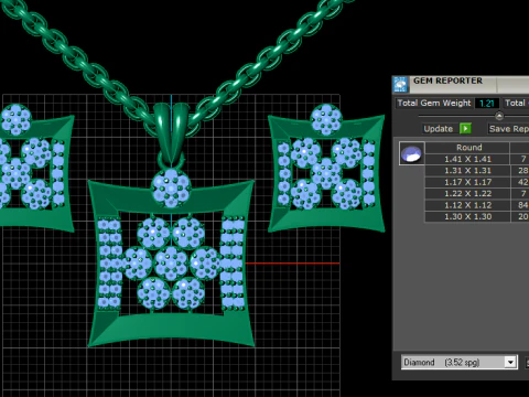 LUXURY DIMOND EARRINGSPENDANT 3D PRINTABLE MODEL 3D Print Model