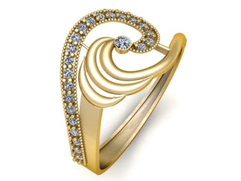 STYLISH ENGAGEMENT RING 3D PRINTABLE MODEL 3D Print Model