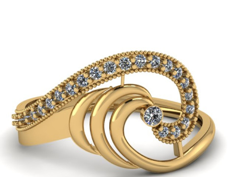 STYLISH ENGAGEMENT RING 3D PRINTABLE MODEL 3D Print Model