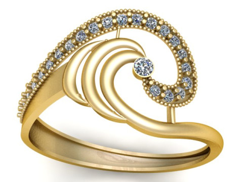 STYLISH ENGAGEMENT RING 3D PRINTABLE MODEL 3D Print Model