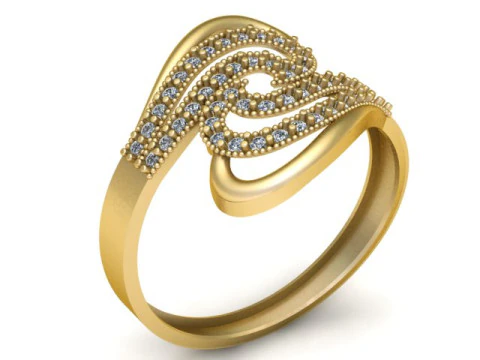 女性用のスタイリッシュなダイヤモンドリング ファッション 3D 印刷可能モデル 3Dプリントモデル