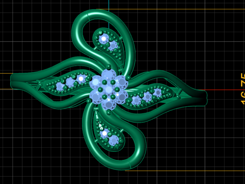 FLOWER STYLE DIMOND RING 3D PRINTABLE MODEL 3D Принт Модель