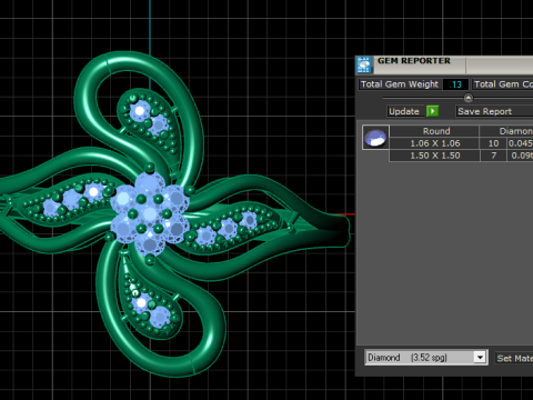 FLOWER STYLE DIMOND RING 3D PRINTABLE MODEL 3D Принт Модель