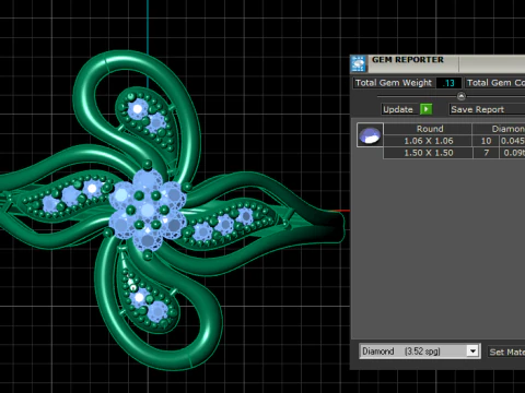 FLOWER STYLE DIMOND RING 3D PRINTABLE MODEL 3D Print Model