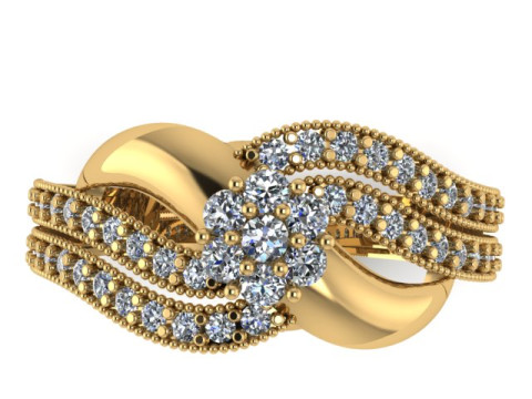 LUXURY DIMOND RING FOR WOMEN FASHION 3D PRINTABLE MODEL 3Dプリントモデル