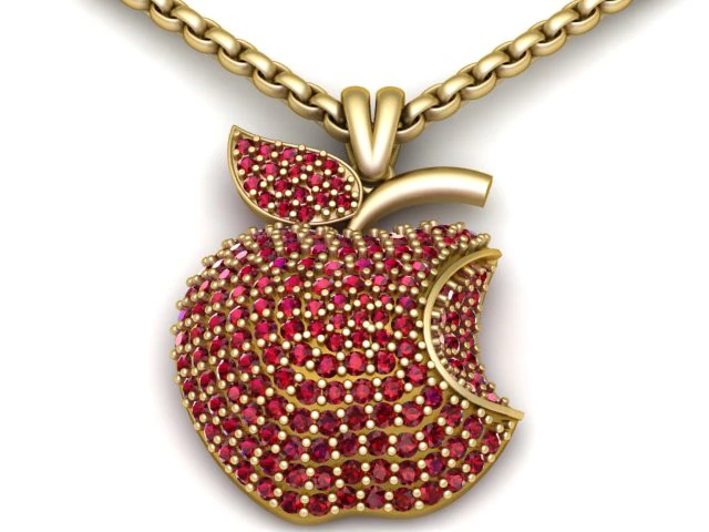 APPLE HIP HOP PENDANT 3D PRINTABLE MODEL 3D Print Model .c4d .max .obj .3ds .fbx .stl .blend 
