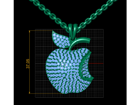 APPLE HIP HOP PENDANT 3D PRINTABLE MODEL 3D 打印模型