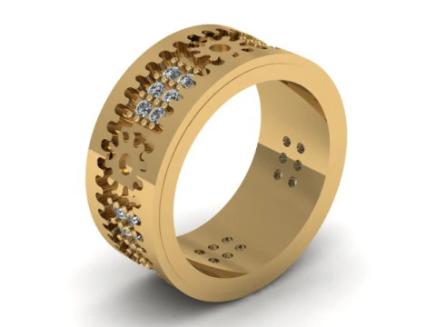 MENS FASHION DIMOND RING 3D PRINTABLE MODEL 3D Print Model