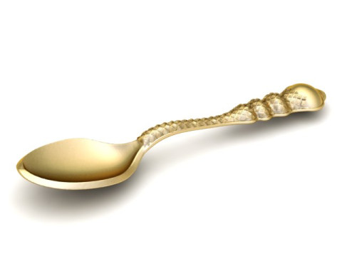 GOLD SPOON 3D CAD 3D PRINTABLE MODEL 3D Print Model