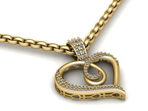 HIP HOP HEART PENDANT 3D PRINTABLE MODEL 3D Print Model