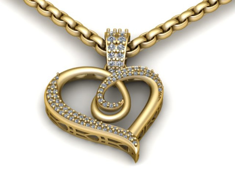 HIP HOP HEART PENDANT 3D PRINTABLE MODEL 3Dプリントモデル