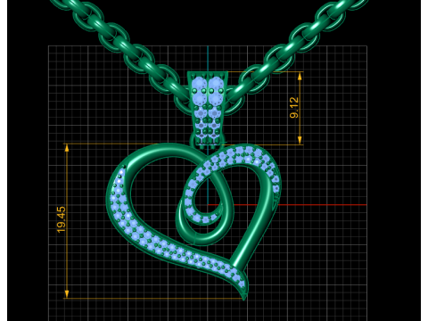HIP HOP HEART PENDANT 3D PRINTABLE MODEL 3Dプリントモデル